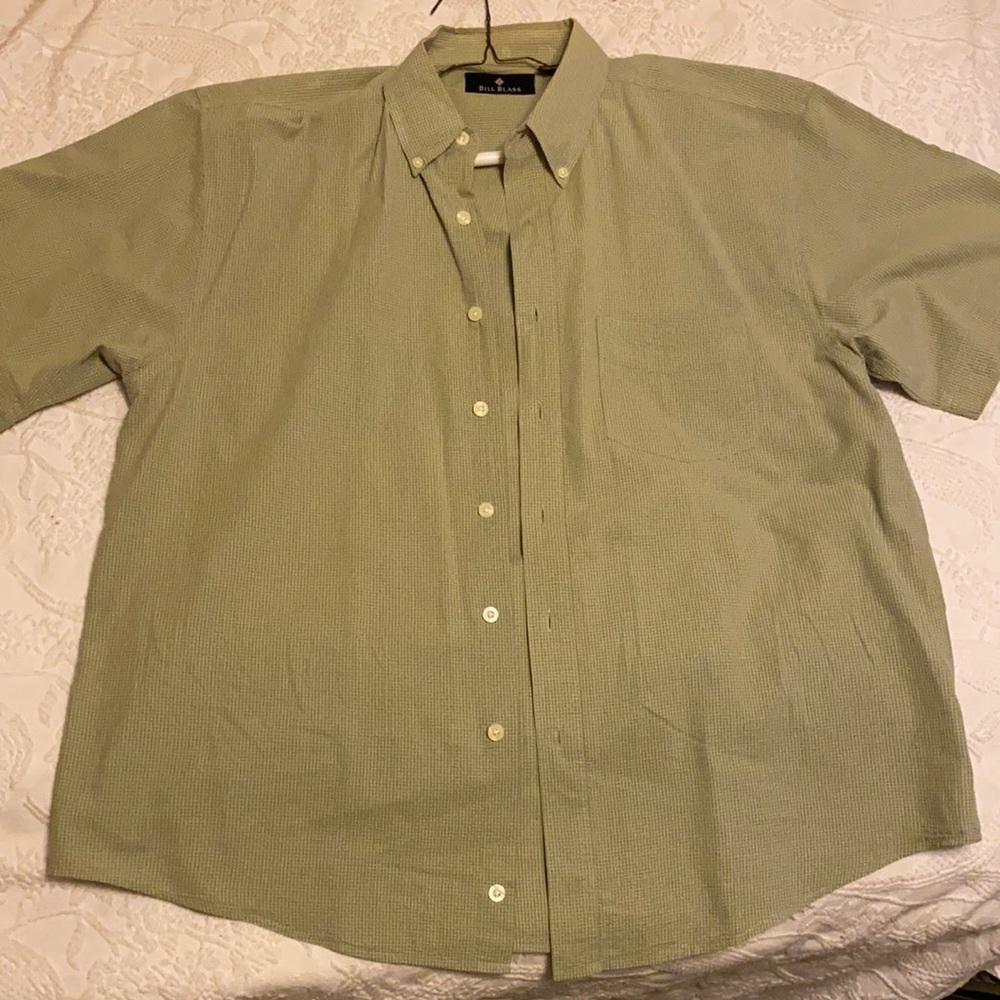 Green button-down shirt